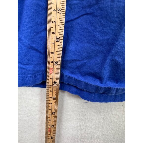 VTG National floral bird embroidered tropical midi dress blue 90s sz M - Picture 7 of 8